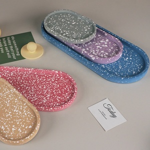 CARATTE 5 Sizes Oval Dish Plate Gypsum <strong>Tray</strong> Mold Silicon Mold for <strong>Cement</strong> <strong>Tray</strong> - Product Image 1