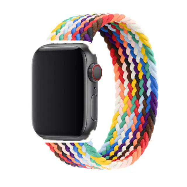 braided strap loop Watch band 44mm 40mm 45mm 41mm 42mm 38mm Nylon Elastic belt Bracelet For Apple iWatch series 3 4 5 SE 6 7