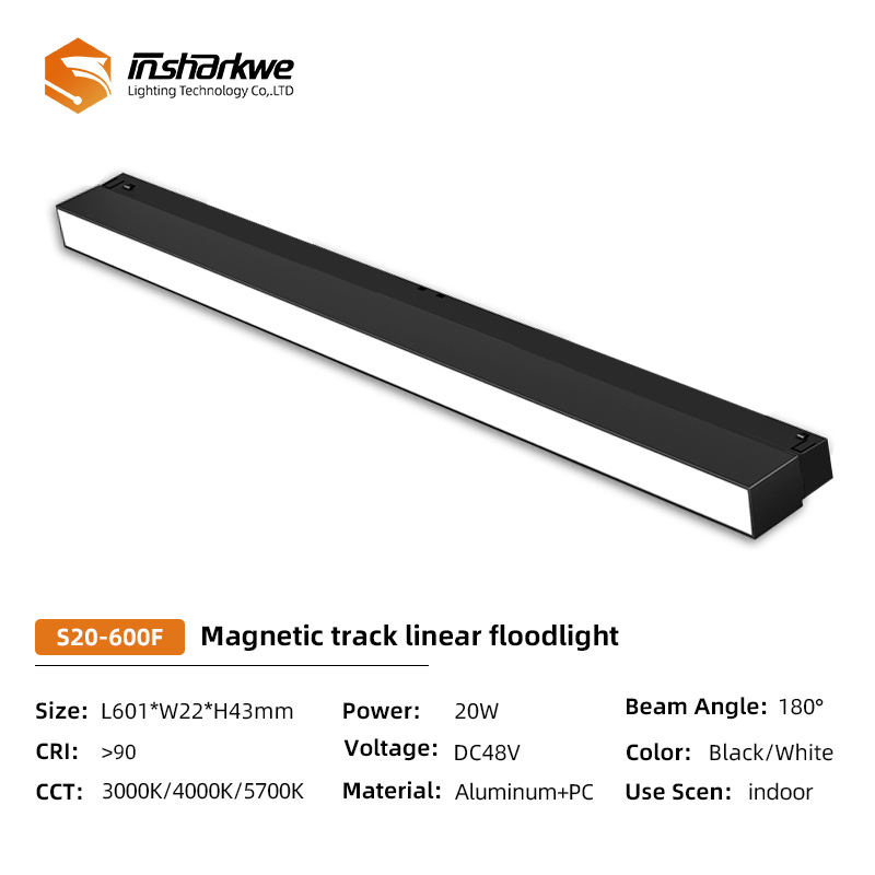 S20-600F Magnetic track linear floodlight 20W