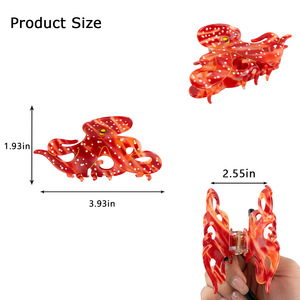 Pinza de Pelo con Forma de <span class=keywords><strong>Pulpo</strong></span> de la Serie Océano, Material de Acetato de Alta Calidad, Personalizable, Versátil, Pinza de Pelo para Mujer - Product Image 5