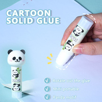Ensemble de papeterie mignon Panda 7 pièces, kit de fournitures scolaires Kawaii avec étui à crayons transparent, stylo gel, ruban correcteur, taille-crayon, cadeau