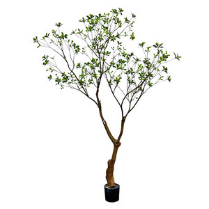 Ficus Artificial <b>Tree</b> 100cm-200cm High Simulation Soft Silk Flowers Round Base Home Decor Wedding Props - Product Image 1