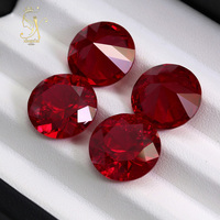 Produit très vendu : rubis de laboratoire de 3 mm à 14 mm pour la fabrication de bijoux, pierre précieuse ronde non montée, rubis rond de couleur sang de pigeon