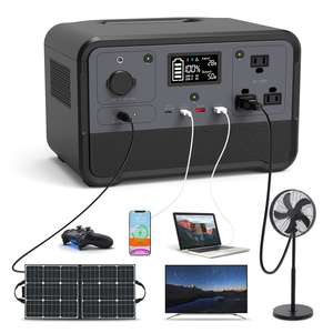 Station de charge multi-appareils 700W LiFePO4, station d'alimentation d'urgence tout-en-un, générateur solaire de secours pour le camping en extérieur, onde sinusoïdale pure - Product Image 2