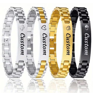 Pulseira Ajustável de Aço Inoxidável Personalizável com Gravação de Marca, Estilo Europeu Americano, Unissex, para Relógio DIY - Product Image 2