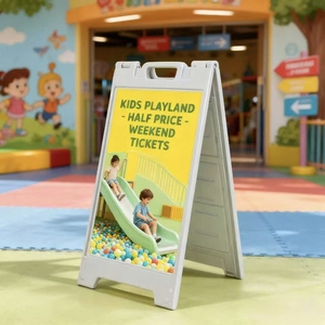 Rak Display A-Frame Profesional untuk Toko Ritel, Toko Pop-Up, Pameran Dagang, dan Promosi di Trotoar dengan Pemberat Air - Product Image 6