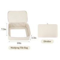 Sac de transport pour tuiles de mahjong en cuir PU avec logo personnalisé, fenêtre transparente en TPU et fermeture éclair, idéal pour le rangement et le transport