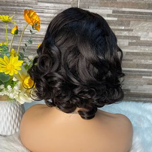 Cross Border High Amplitude bob Loose <b>Wig</b> 13*4lace 100%<b>human</b> Hair Front Lace <b>Wigs</b> - Product Image 2