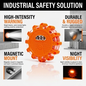 Luz de Advertencia de Seguridad Vial <span class=keywords><strong>LED</strong></span>, Baliza de Emergencia Magnética con Gancho para Coche/Bicicleta y Uso en Exteriores, Material de PC, Protección IP65 - Product Image 4