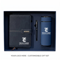 Coffrets cadeaux personnalisés avec logo, coffret cadeau d'entreprise de luxe, coffret cadeau promotionnel, bloc-notes, stylo, gourde isotherme pour souvenir de conférence