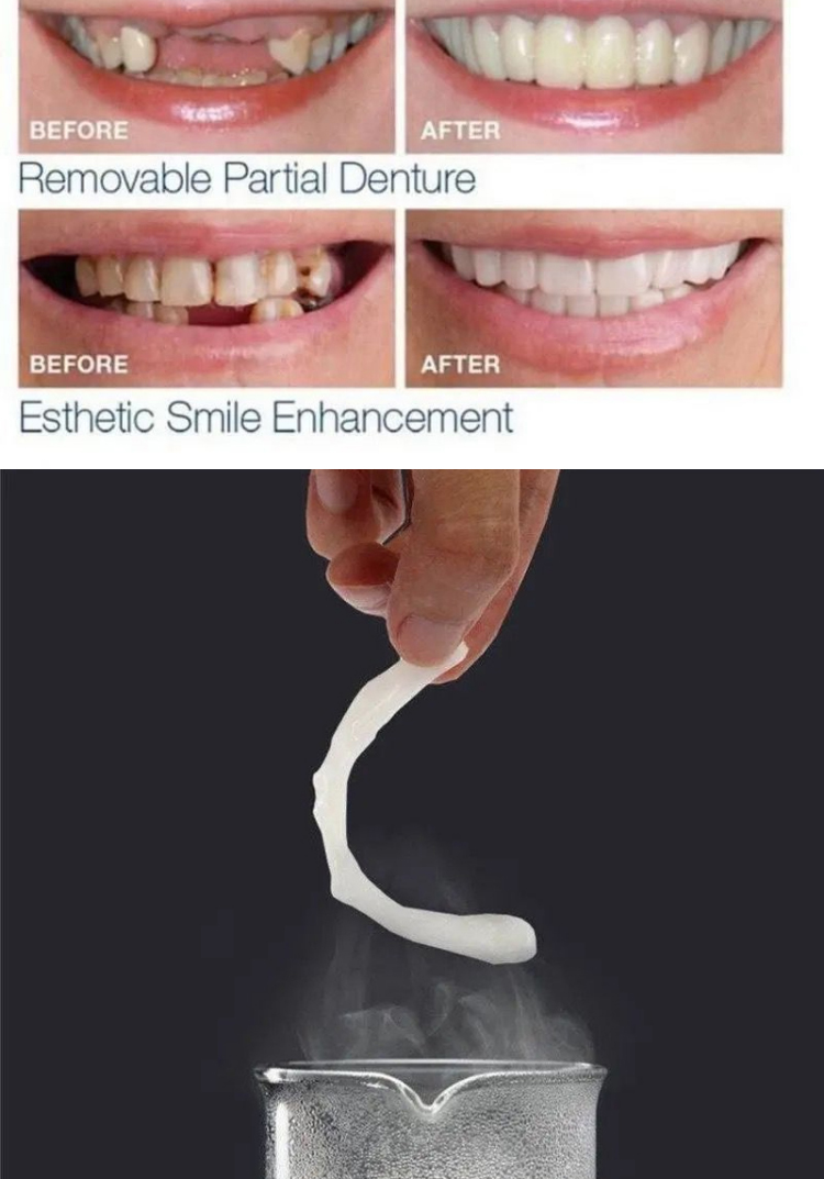 2021 New snap smile customized label Upper lower False teeth cover Perfect Smile Veneers Comfort Fit Flex Denture braces