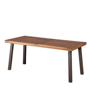 Bán buôn Keo Gỗ ngoài trời bàn ăn với chân sắt, mộc mạc keo livingroom bảng, sandblast kết thúc gỗ End bảng - Product Image 1