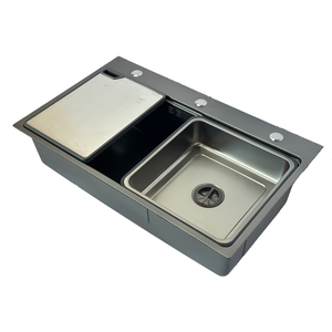 Évier de cuisine intégré haut de gamme Leimanxi, fabrication sur mesure, 3+0,75 mm SUS304, 4 trous, sous plan, fait main, modèle à motif volcanique - Product Image 2