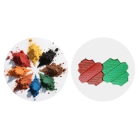 Poudre cosmétique, pavé rouge, couleur argent, prix du oxyde rouge