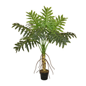 Plante artificielle Philodendron ZHIJI, feuilles hautement réalistes, décoration intérieure, plante en pot. - Product Image 3