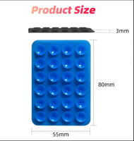 24 pièces de ventouses carrées en silicone adhésives 3M ultra-résistantes, autocollants fins pour coque de téléphone, utilisation portable sur lit et bureau
