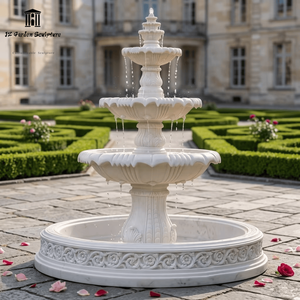 Custom <strong>Large</strong> European Style Natural White Marble Fountain Sculpture Outdoor <strong>Garden</strong> Tiered Stone <strong>Water</strong> <strong>Feature</strong> <strong>for</strong> Manor Decor - Product Image 1