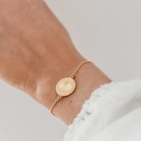 Bracelet en acier inoxydable personnalisé fait à la main avec une mini-plaque commémorative, cordon, mini-étiquette réglable, gravure d'empreintes digitales, perle souvenir, chaîne