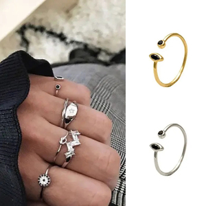 ROXI Classic Adjustable Horse Eye <b>Black</b> Zircon <b>Stone</b> S925 <b>Silver</b> <b>Ring</b> for Women - Product Image 3