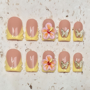 Offre Spéciale – <span class=keywords><strong>Faux</strong></span> <span class=keywords><strong>Ongles</strong></span> en Acrylique Faits Main, 10 Pièces, Réutilisables, Style French Ins, à Presser, Design Carré pour Doigts de Mannequin - Product Image 4