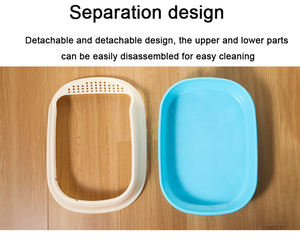 Prix <span class=keywords><strong>d</strong></span>'usine Vente en gros de litière semi fermée pour chat de grand <span class=keywords><strong>espace</strong></span> Bac à litière anti-éclaboussures pour animaux de compagnie Bac à litière pour chat en plastique - Product Image 4