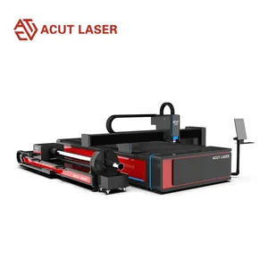 Acut 1kw 2kw 3kw Cnc Sheet Buis Fiber Lasersnijmachine Metalen Pijp Plaat Fiber Laser Cutter Prijs Voor Staal Aluminium Ijzer