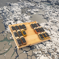 Organisateur de tiroir à épices extensible à 2 niveaux en bambou, support à épices pour armoire de cuisine, plateaux de rangement en bois