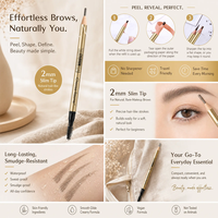 Crayon à sourcils double embout avec brosse, teinté, waterproof, anti-bavures, ne se décolore pas, pour des sourcils naturels et sauvages