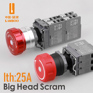 Interruttore di Arresto di <span class=keywords><strong>Emergenza</strong></span> a Fungo in Metallo da 22mm con Luce LED, 2NC 3NO 3NC, 20A Alta Corrente, V0 IP65, Pulsante Rosso di Arresto Urgente - Product Image 3