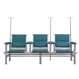 Silla de infusión médica Euro SYY-007 de acero inoxidable con doble asiento y pasamanos para sala de espera de pacientes externos de hospital - Product Image 4
