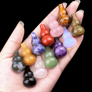Gourde sculptée sans trou de 30 mm en cristal naturel, <span class=keywords><strong>améthyste</strong></span>, quartz rose, agate <span class=keywords><strong>blanche</strong></span> – Vente en gros - Product Image 3
