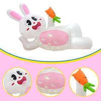 Ourwarm 8FT lapin de Pâques gonflable couché léger extérieur fête décorations de Pâques
