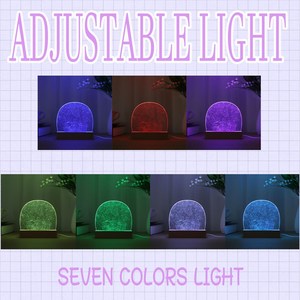 Morden Children's Natural Decorative Light Base Eco-friendly Materials LED Wooden <b>Lamp</b> Luminous Acrylic DIY RGB Colors - Product Image 3