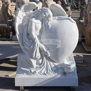 Doğal taş anıtı ünlü en iyi Mourning mezarlığı mezar taşı heykeller yaşam boyutu mermer ağlayan diz çökmüş melek heykeli