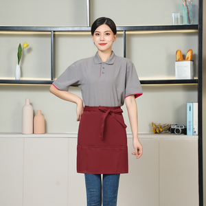 पेशेवर 5-पॉकेट बाइब कमर एप्रोन कस्टम लोगो वाटरप्रूफ पॉलिएस्टर डिजाइन के लिए घरेलू खाना पकाने के लिए - Product Image 4