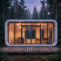 Maisonnette de luxe moderne en structure acier pour glamping, zones scéniques et hôtels de vacances