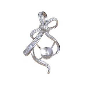 Accessoires DIY pour bijoux en perles, base de pendentif en argent S925, nœud chinois, nœud papillon, 11-12 mm, cache-cernes JG5933, base vide - Product Image 5