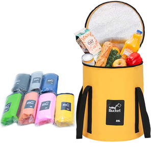 20L Portable Stockage Pliant Conteneur D'eau En Plein Air Voyager Camping <span class=keywords><strong>Randonnée</strong></span> Pêche Jardinage Pêche De Luxe Seau À Glace Rond - Product Image 1