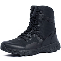 Bottes tactiques légères mi-mollet, à lacets et fermeture éclair, avec doublure en maille respirante, pour la randonnée en extérieur