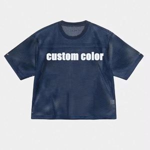 Custom Round Neck <b>Screen</b> Print T-Shirt Quick Dry Oversized Breathable Sports Boxy <b>Mesh</b> Football Jersey Short Sleeve Blank - Product Image 3