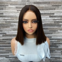 Perruques courtes YWhair 10 pouces SDD, bob, dentelle suisse transparente 2*6, cheveux brésiliens 12A lisses comme des baguettes, 100% cheveux humains pour femmes noires