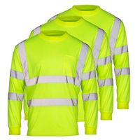 Camiseta de Seguridad Reflectante de Alta Visibilidad Clase 2, Color Naranja Fluorescente, Manga Larga, Transpirable, con Logotipo Personalizado para Trabajos en Carretera