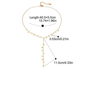 Impermeabile in acciaio inox placcato oro moda gioielli da donna Micro Cubic Zirconia Cz Marquise Eye Lariat Y collana lunga - Product Image 6