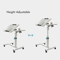 Table de chevet élévatrice mobile Table de travail à manivelle réglable en hauteur Table d'appoint pour canapé Ordinateur Plateau pour ordinateur portable Bureau