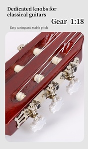 Guitarra clásica de alta calidad de 38 pulgadas con cuerpo de madera de tilo de 6 cuerdas con acabado brillante OEM instrumentos musicales al por mayor - Product Image 5