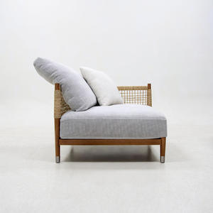 Fauteuil d'extérieur en bois massif de luxe léger avec cadre intérieur, siège tressé de loisirs, chaise de relaxation pour chambre, maison, villa - Product Image 5