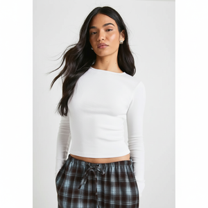 Camiseta de Manga Larga para Mujer, Nueva Colección 2025, Informal, Holgada, para Primavera y Otoño, Camiseta Básica, Elegante, Cómoda y a la Moda - Product Image 1