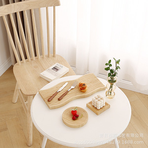 Wooden <b>Trays</b> Bamboo Ripple Design Irregular Shape Serving <b>Tray</b> For Coffee <b>Tea</b> Hotel Use - Product Image 1