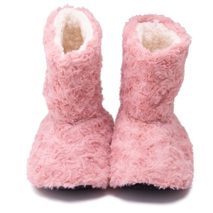 <strong>Women</strong> Woman <strong>Women's</strong> Ladies Winter Fuzzy Rose Pink Plush Indoor Home Anti-slip <strong>Slipper</strong> <strong>Boots</strong> Booties Cozy Sherpa Fleece Lining - Product Image 3