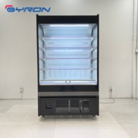 Réfrigérateur vertical à rideau d'air pour boissons et yaourts de magasin de proximité, vitrine ouverte, armoire réfrigérée écoénergétique